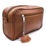 Parker Saddle Brown Leather Toiletry Bag