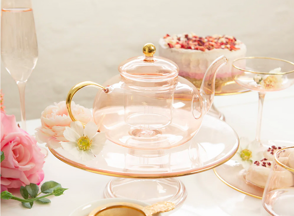Rose Glass Teapot