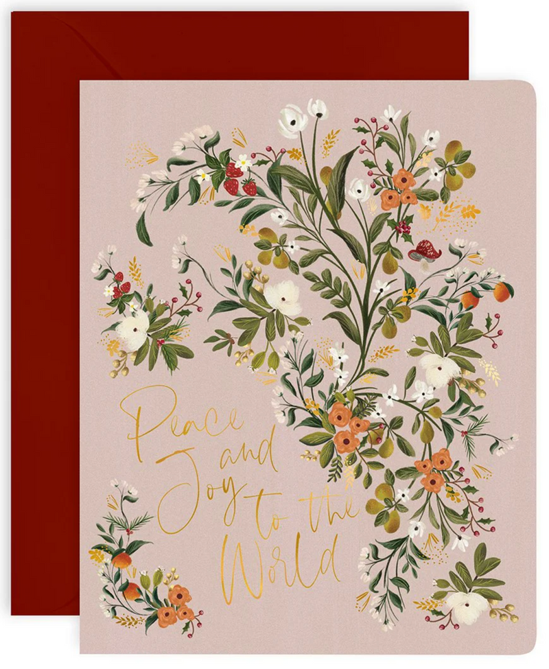 Bespoke Letterpress - Peace and Joy to the World Greeting Card