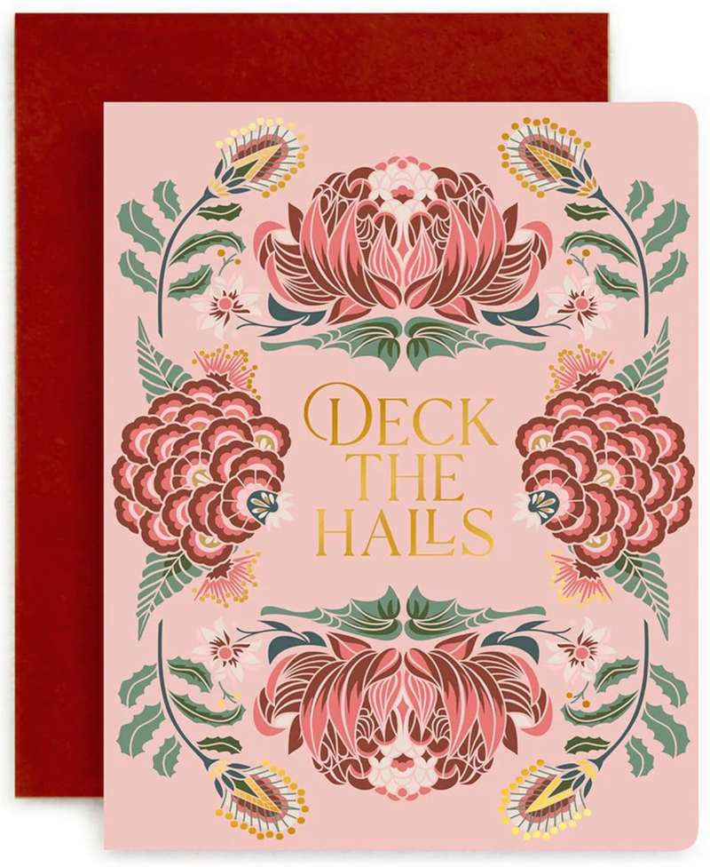 Bespoke Letterpress - Deck the Halls Christmas Card