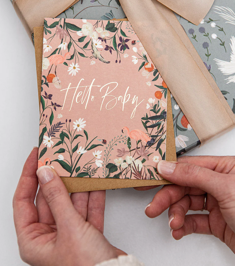 Hello Baby - Pink Greeting Card