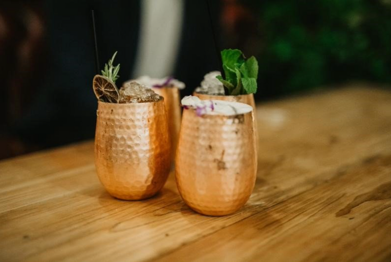 Hammered Copper Stemless Glasses