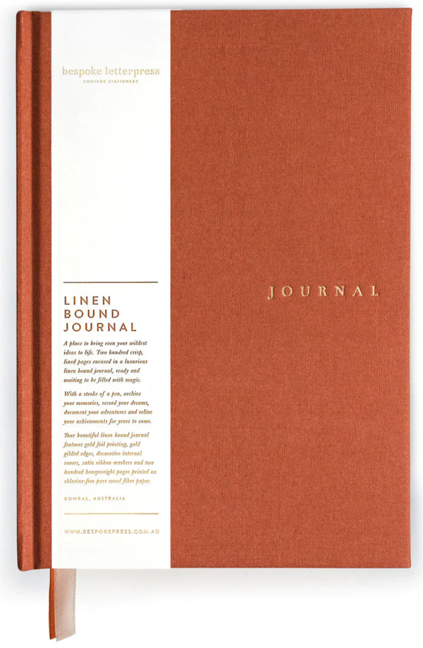 Linen Bound Journal - Bespoke Letterpress
